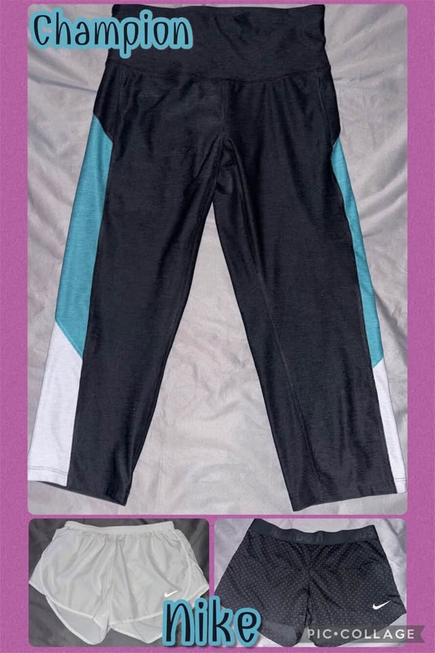 Champion Leggings and 2 Nike Shorts Bundle (Medium)